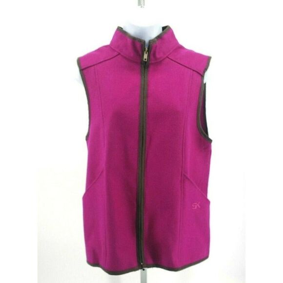 Stormy Kromer SK The Ida Outfitter Fushia Raspberry Pink Vest Wool Full Zip - Picture 3 of 15